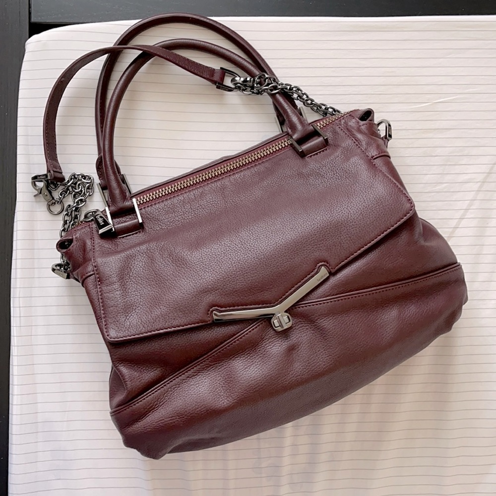 EEUC BOTKIER VALENTINA FLAP SATCHEL BAG PURPLE